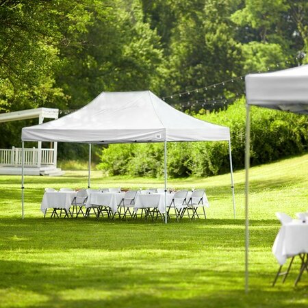 BACKYARD PRO Courtyard Series 10' x 15' White Straight Leg Steel Instant Canopy 554BP10X15W